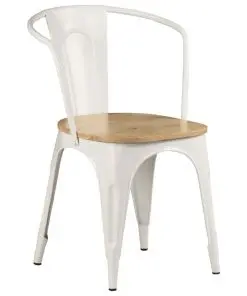 vidaXL Dining Chairs 2 pcs White Solid Mango Wood