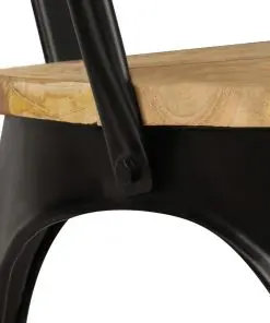 vidaXL Dining Chairs 2 pcs Black Solid Mango Wood