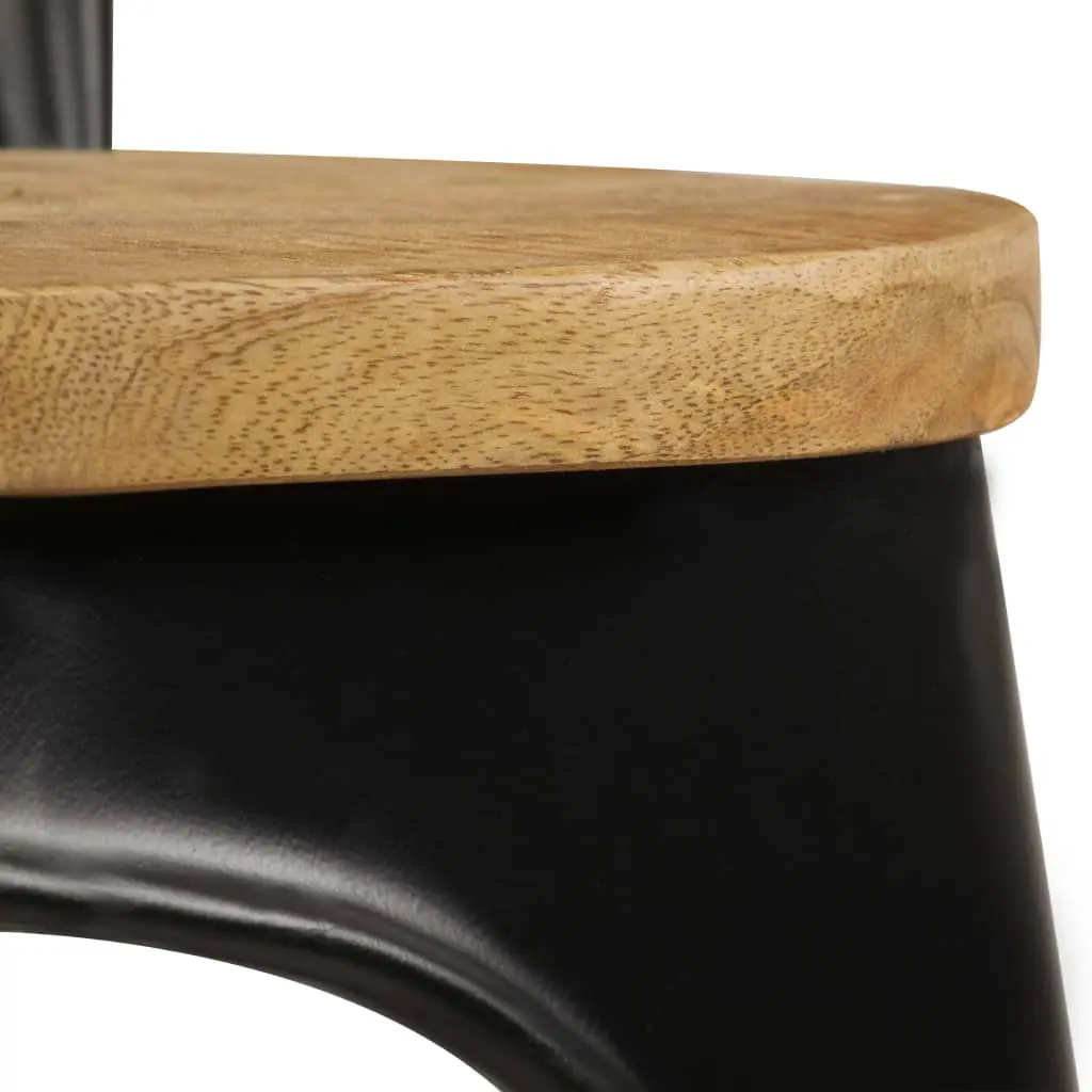 vidaXL Dining Chairs 2 pcs Black Solid Mango Wood