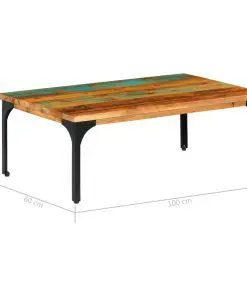 vidaXL Coffee Table 100x60x35 cm Solid Reclaimed Wood