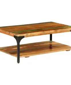 vidaXL Coffee Table with Shelf 100x60x35 cm Solid Reclaimed Wood