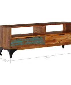 vidaXL TV Cabinet 118x35x45 cm Solid Reclaimed Wood
