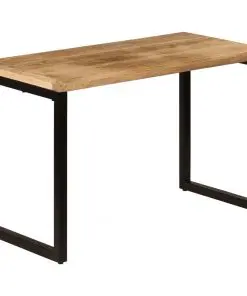 vidaXL Dining Table 115x55x76 cm Solid Mango Wood and Steel
