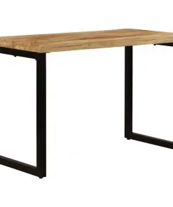 vidaXL Dining Table 115x55x76 cm Solid Mango Wood and Steel