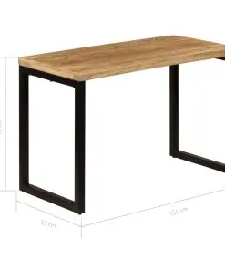 vidaXL Dining Table 115x55x76 cm Solid Mango Wood and Steel