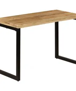vidaXL Dining Table 115x55x76 cm Solid Mango Wood and Steel