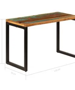 vidaXL Dining Table 115x55x76 cm Solid Reclaimed Wood and Steel