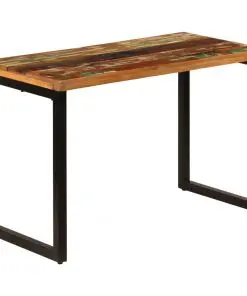 vidaXL Dining Table 115x55x76 cm Solid Reclaimed Wood and Steel