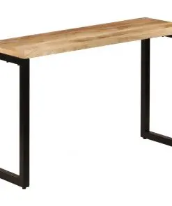 vidaXL Console Table 120x35x76 cm Solid Mango Wood and Steel