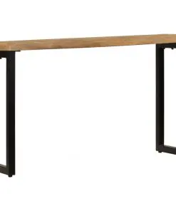 vidaXL Console Table 120x35x76 cm Solid Mango Wood and Steel