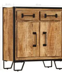 vidaXL Sideboard 65x30x70 cm Solid Mango Wood