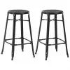 vidaXL Bar Stools 2 pcs Black Steel vidaXL Bar Stools 2 pcs Black Steel