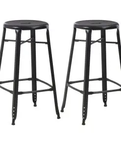 vidaXL Bar Stools 2 pcs Black Steel