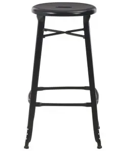 vidaXL Bar Stools 2 pcs Black Steel
