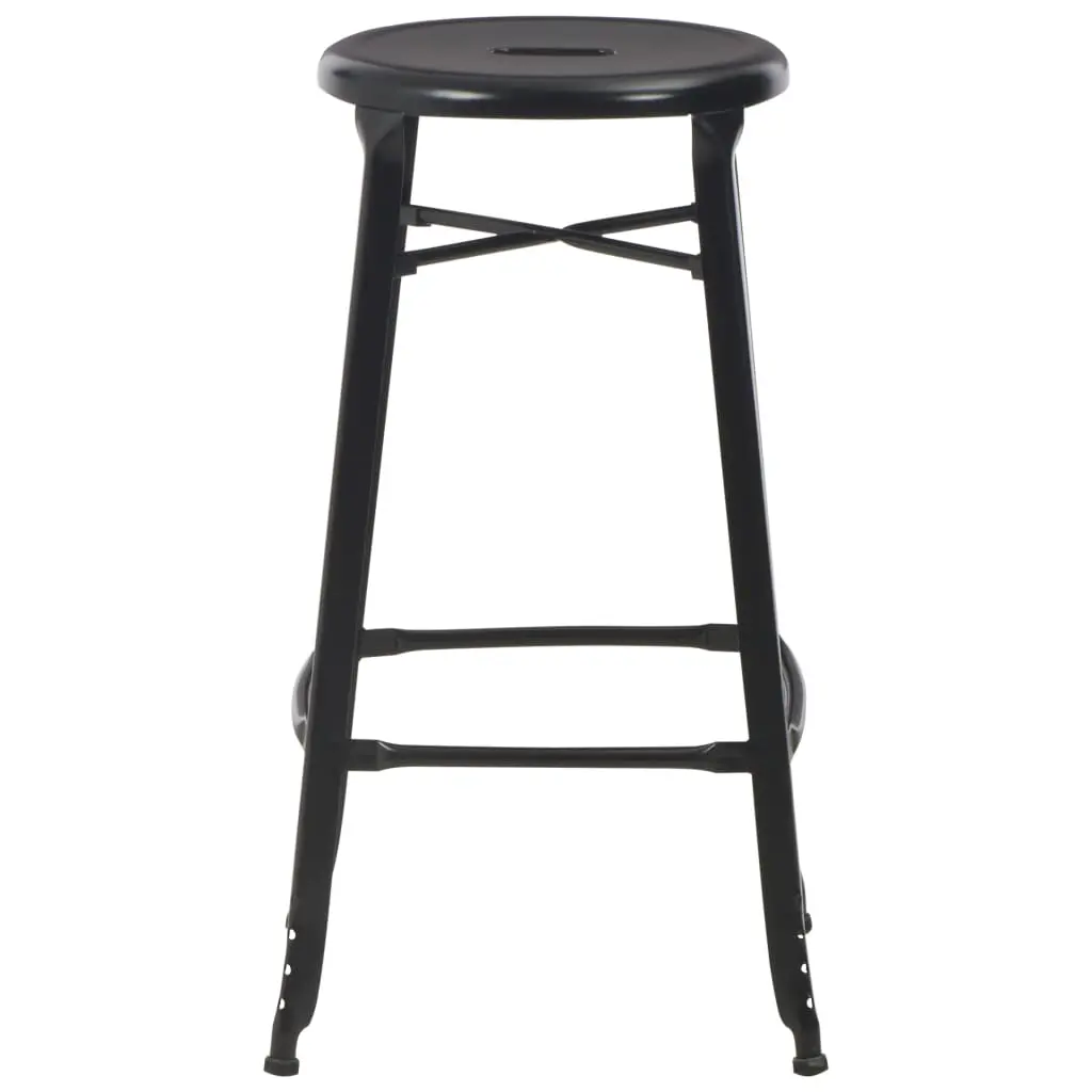vidaXL Bar Stools 2 pcs Black Steel