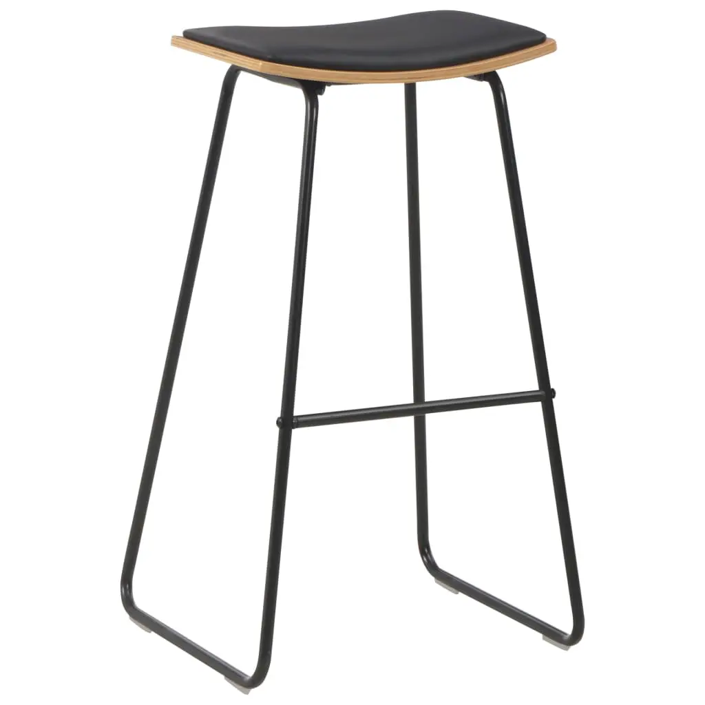 vidaXL Bar Stools 2 pcs Black Faux Leather