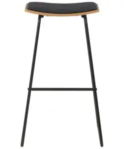 vidaXL Bar Stools 2 pcs Black Faux Leather