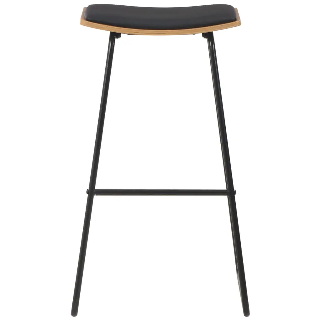 vidaXL Bar Stools 2 pcs Black Faux Leather