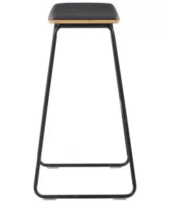 vidaXL Bar Stools 2 pcs Black Faux Leather