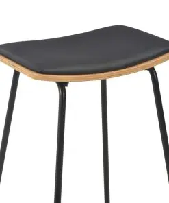 vidaXL Bar Stools 2 pcs Black Faux Leather