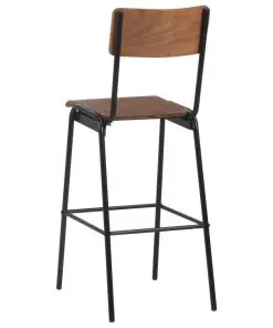 vidaXL Bar Chairs 2 pcs Brown Solid Plywood Steel