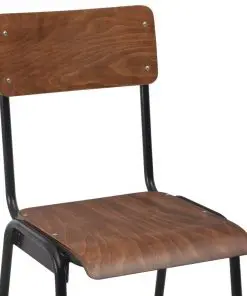 vidaXL Bar Chairs 2 pcs Brown Solid Plywood Steel