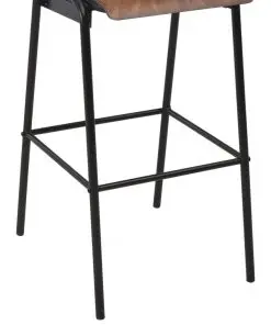 vidaXL Bar Chairs 2 pcs Brown Solid Plywood Steel