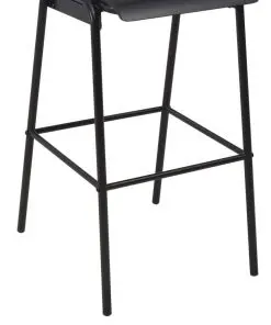 vidaXL Bar Chairs 2 pcs Black Solid Plywood Steel