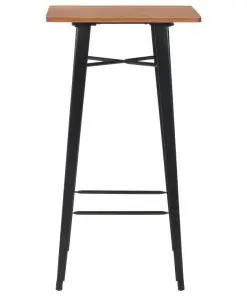 vidaXL Bar Table Black 60x60x108 cm Solid Pine Wood Steel
