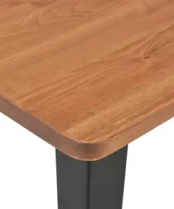 vidaXL Bar Table Black 60x60x108 cm Solid Pine Wood Steel
