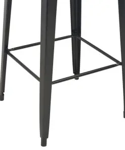 vidaXL Bar Table Black 60x60x108 cm Solid Pine Wood Steel