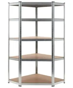 vidaXL Storage Shelf Silver 90x90x180 cm Steel and MDF