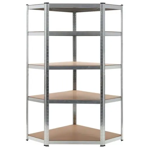 vidaXL Storage Shelf Silver 90x90x180 cm Steel and MDF