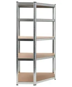 vidaXL Storage Shelf Silver 90x90x180 cm Steel and MDF