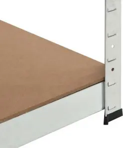 vidaXL Storage Shelf Silver 90x90x180 cm Steel and MDF