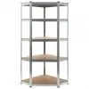 vidaXL Storage Shelf Silver 75x75x180 cm Steel and MDF vidaXL Storage Shelf Silver 75x75x180 cm Steel and MDF