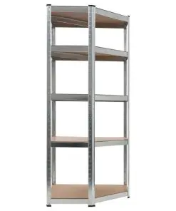 vidaXL Storage Shelf Silver 75x75x180 cm Steel and MDF