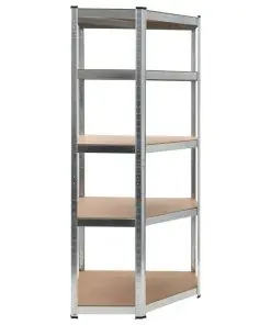 vidaXL Storage Shelf Silver 75x75x180 cm Steel and MDF