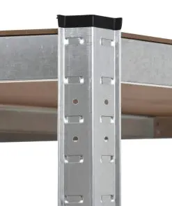 vidaXL Storage Shelf Silver 75x75x180 cm Steel and MDF