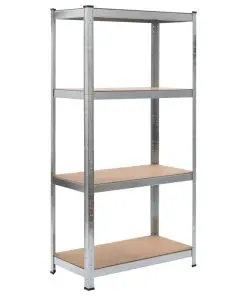 vidaXL Storage Shelf Silver 80x40x160 cm Steel and MDF