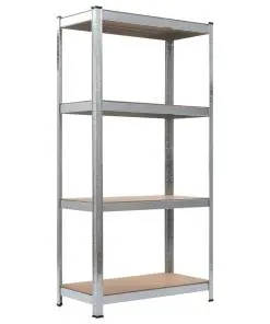 vidaXL Storage Shelf Silver 80x40x160 cm Steel and MDF
