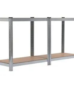 vidaXL Storage Shelf Silver 80x40x160 cm Steel and MDF