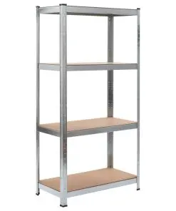 vidaXL Storage Shelves 2 pcs Silver 80x40x160 cm Steel and MDF