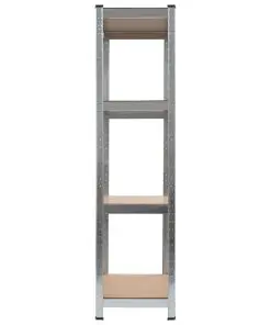 vidaXL Storage Shelves 2 pcs Silver 80x40x160 cm Steel and MDF
