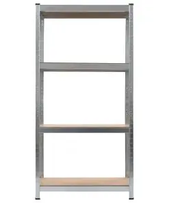vidaXL Storage Shelves 2 pcs Silver 80x40x160 cm Steel and MDF