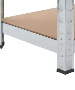 vidaXL Storage Shelves 2 pcs Silver 80x40x160 cm Steel and MDF