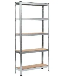 vidaXL Storage Shelves 2 pcs Silver 90x30x180 cm Steel and MDF