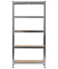 vidaXL Storage Shelves 2 pcs Silver 90x30x180 cm Steel and MDF