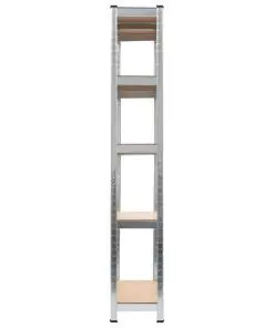 vidaXL Storage Shelves 2 pcs Silver 90x30x180 cm Steel and MDF