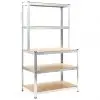 vidaXL Storage Shelf Silver 100x60x180 cm Steel and MDF